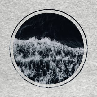 Ocean Waves Black T-Shirt